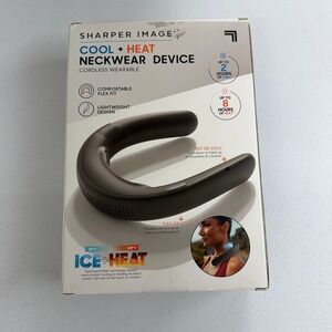 NEW Sharper Image cool + heat neckwear device neck cordless wearable fan heat